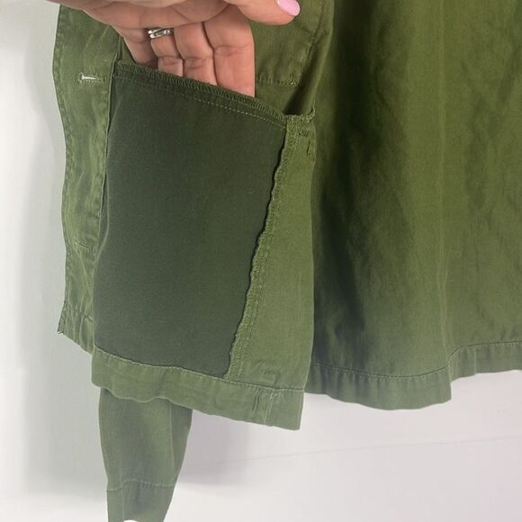 Madewell Crop Anorak Jacket In Desert Olive, 2 Patch and 2 Side Seam Pockets, XS - Picture 11 of 16